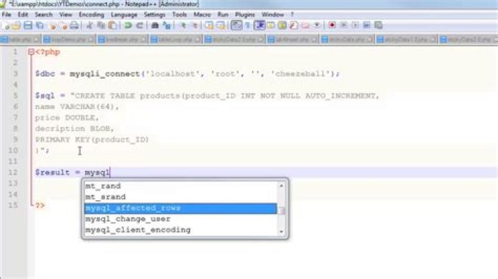 How can I create table using PHP code in MySQL?