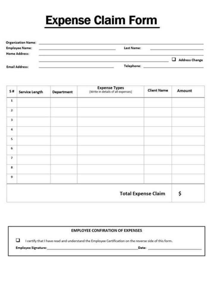 How do I fill out an expense claim form?