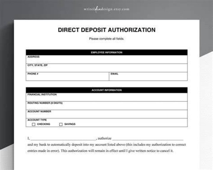 How do I make a direct deposit form?