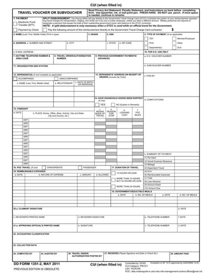 How do you fill out a DD 1351-2?