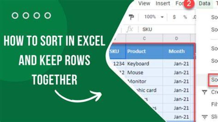 How do you sort numerically in Excel and keep rows together?