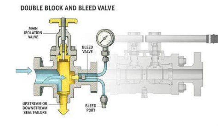 How does a double block bleed valve work?