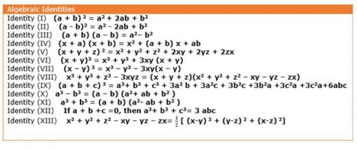 How many algebraic identities are there?