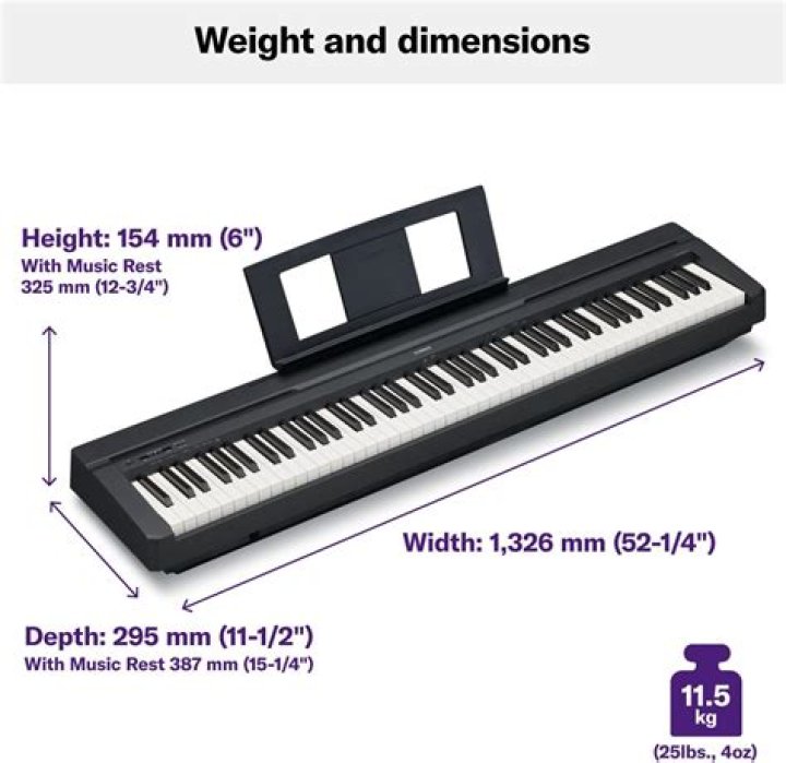 What digital piano has weighted keys?