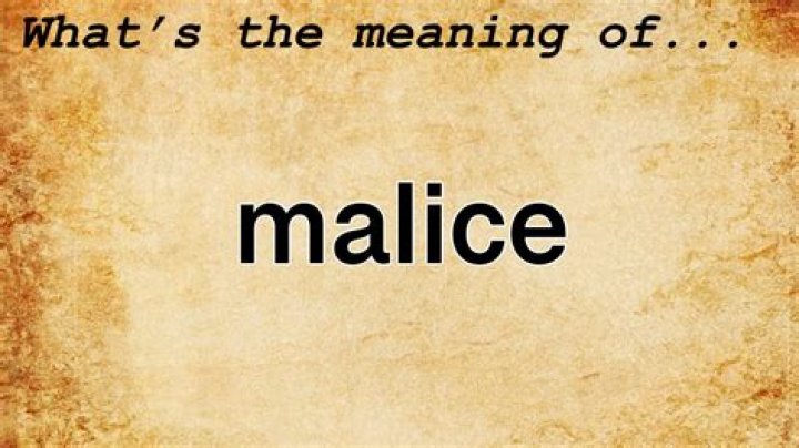 What does malice mean in the dictionary?