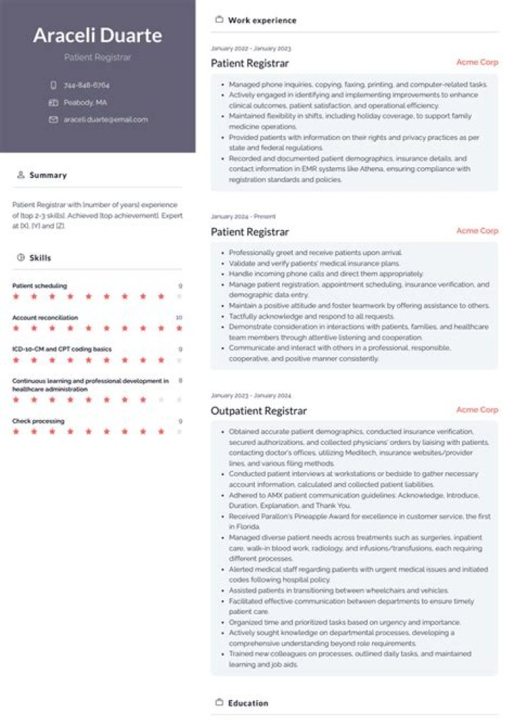 What does patient registrar do?