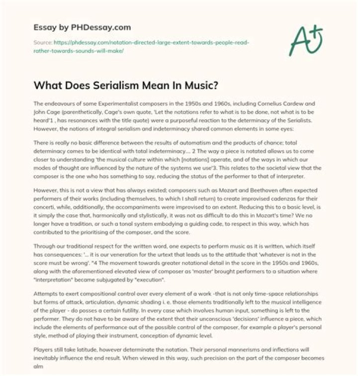 What does serialism mean in music?