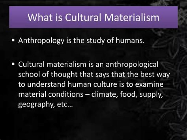 What is cultural materialism?
